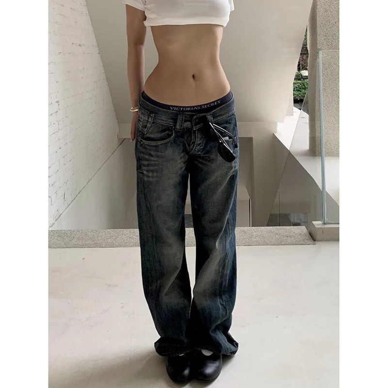 Y2K 2000S Harajuku Wide Leg High Waist Flared Jeans Autumn Slim Fit Pants Womens Vintage Streetwear Style Denim Trouser 260612