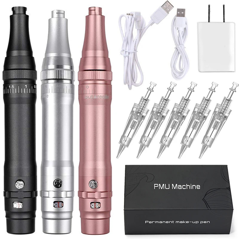 Wireless PMU Machine Permanent Makeup for Eyebrows Miroblading Eyeliner Lip Microshading Professional Rotary Tattoo Pen Gun Kit 260605