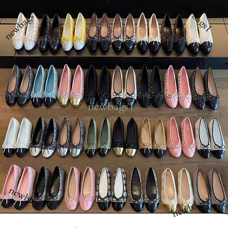 Designer's Classic Color Blocked Flat Shoes Bow Ballet Shoes Soft Soled Comfortable Casual Shoes Are Correct