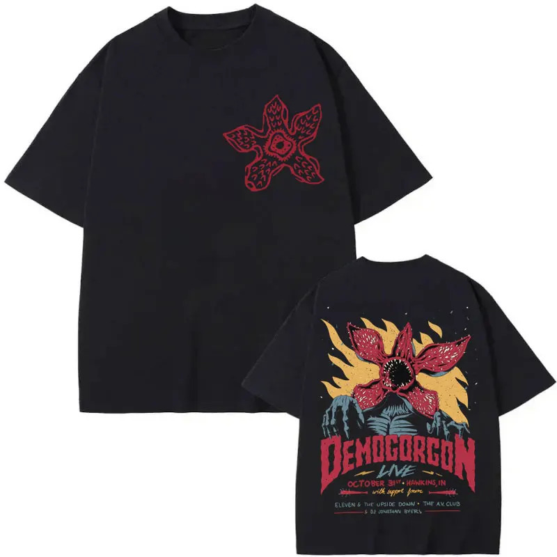 Eddie Munson The Demogorgon T-shirt Cannibal Flower Monster Graphic T Shirts Men Women Clothing Gothic Fashion Vintage T-shirts 260612