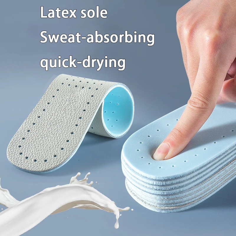 1Pair2Pair Leather insoles Breathable sports insole Latex elastic Shoe Sole men and women Comfortable Pads 260608