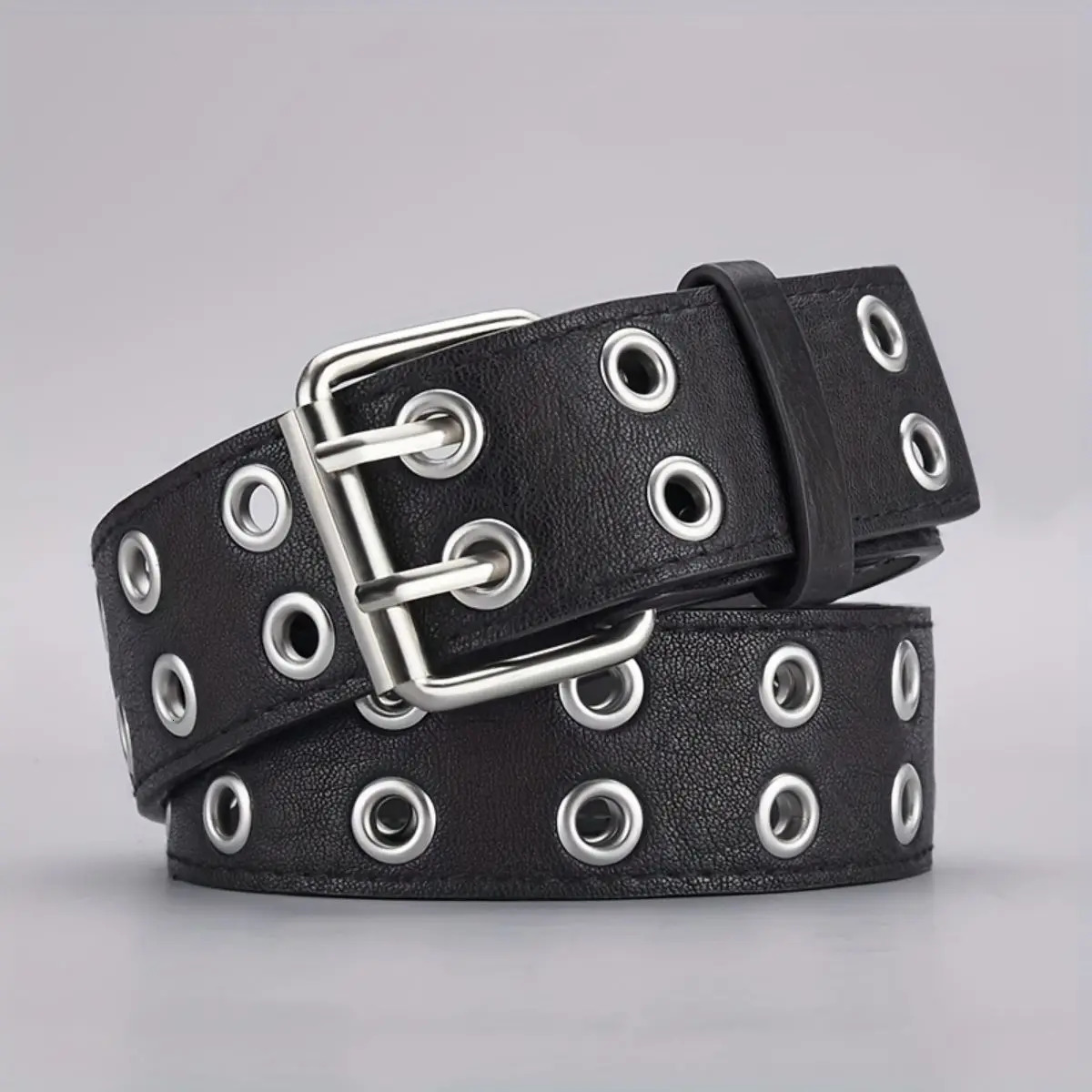 Womens Belt Fashion Double Row Needle Buckle Mens Belt Paired with Jeans PU Leather Belt Street Rock Punk Y2K Style Belt260605