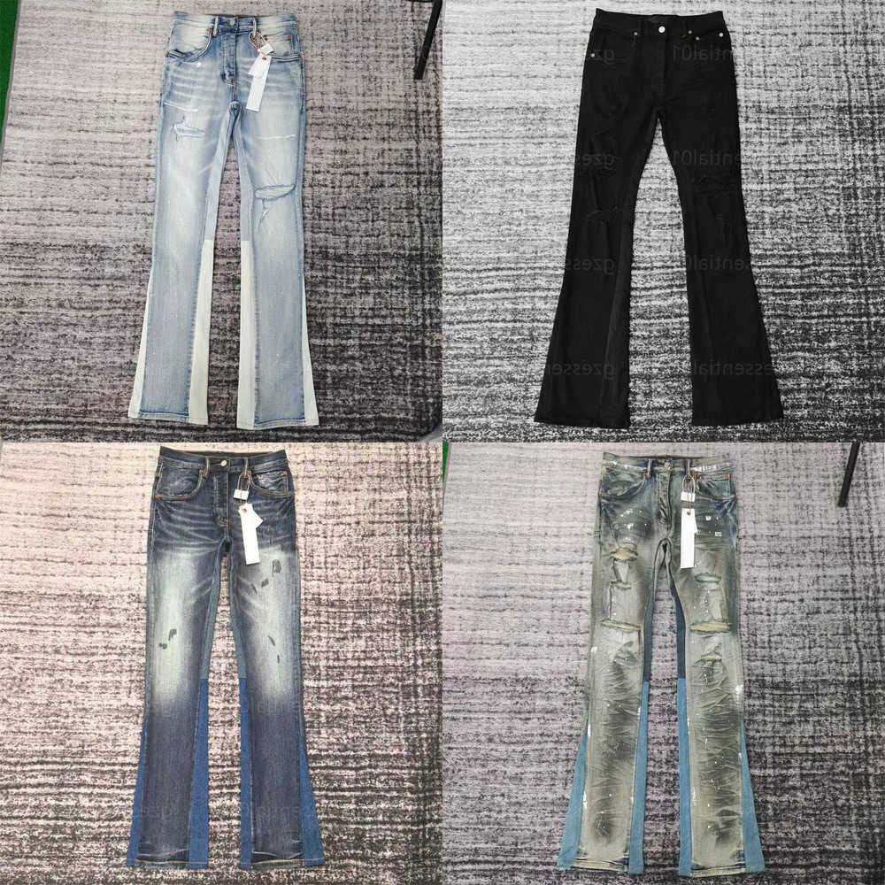 Jeans 2026 High Strt Hole Denim Pants Top-Quty Denim Trouser Fine Middle Waisted Slim Straight Mens Baggy S260612