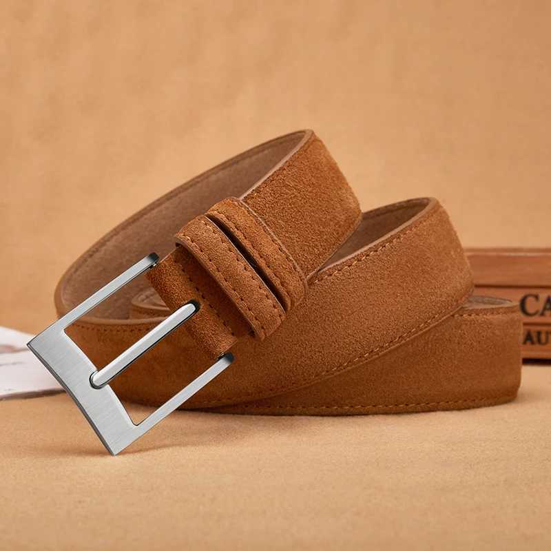 Sude Belts Cow Leather for Man And Lady Plaid Jeans Pin Buckle Luxury High Quality Classic Genuine Leather Sude Belts Cow LeatheT260612
