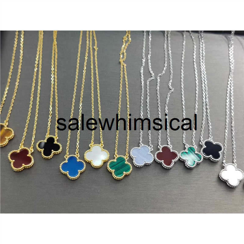 Designer Necklace High-end lucky four-leaf clover necklace with V gold red agate black agate and white mother-of-pearl 18K jewelry fresh light luxur