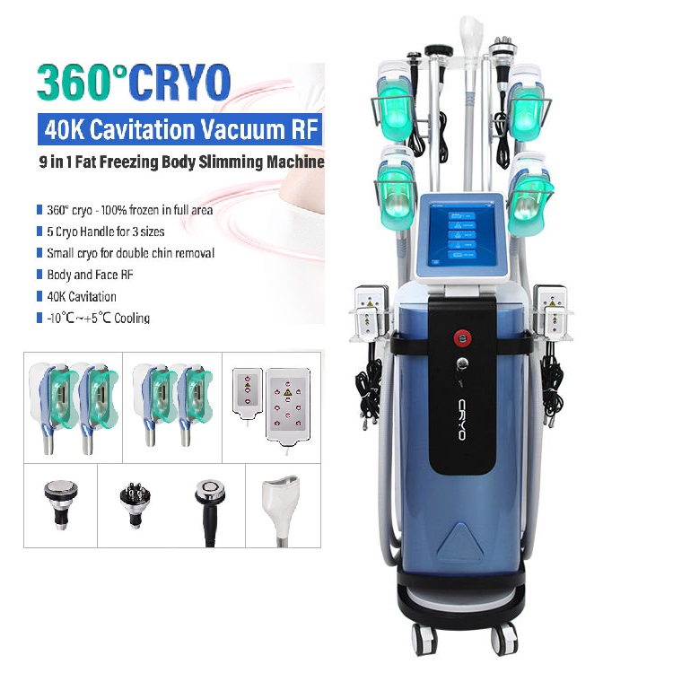 360 Cryo Double Chin Removal Slimming 9 in 1 40k Cavitation Cool Body Sculpting Machines Fat Freezing Machine