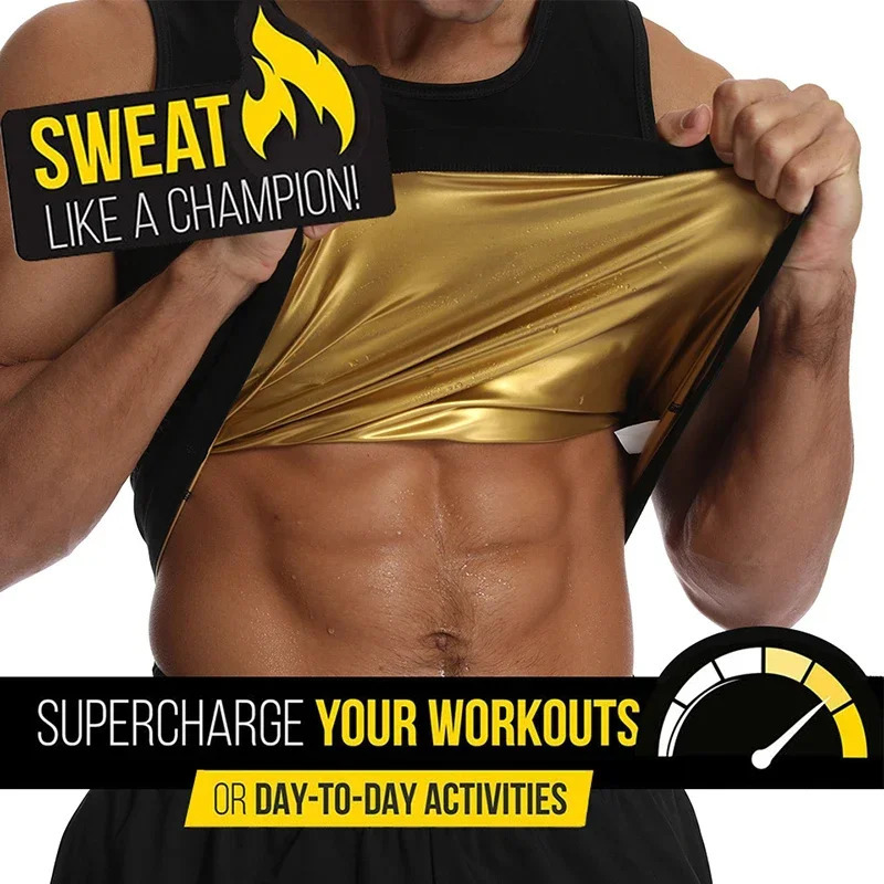 Men Sweat Sauna Vest Waist Trainer Weight Loss Slimming Body Shaper Heat Trapping Tank Top Shapewear Corset Shirt Fat 260610