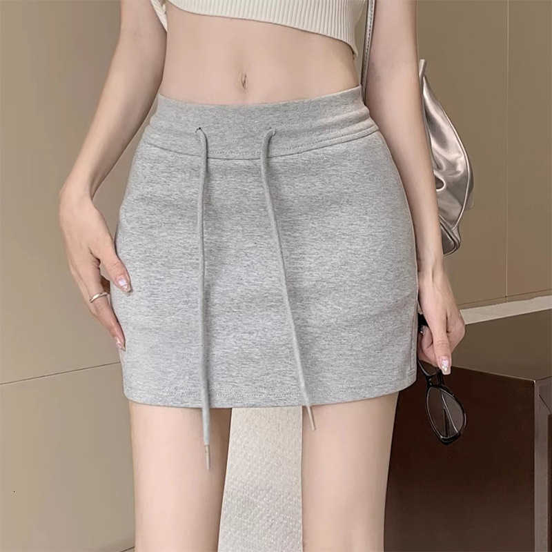 Anti Grey Skirt Sports Short Glare Womens Summer High Waist Hip Hugging Skirt Short A-line Skirt Pants and Skirt Comfortable M260612