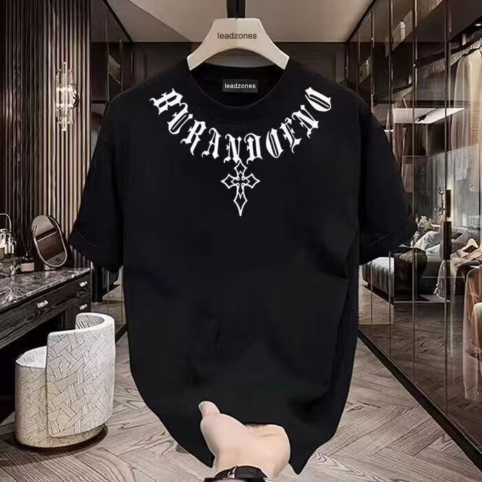 Luxury Brand Designer's New Short-sleeved T-shirt For Men, Featuring A Summer Korean-style Trendy Print And A Lightweight Round-neck Base Layer