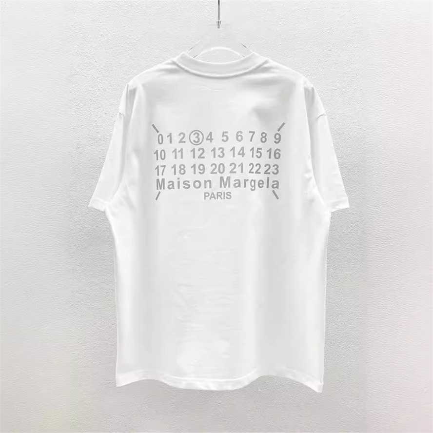T-shirt 2024ss MM6 300g pesante puro cotone doppio filato casual vestibilità ampia taglie forti unisex manica corta{category}{category}APPA
