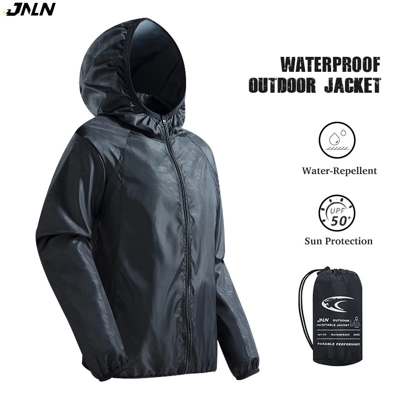 JNLN Men Women Waterproof Hiking Jacket Quick Dry Sun Protection Windbreaker Unisex Camping Climbing Outdoor Sports Rain Coat 260611