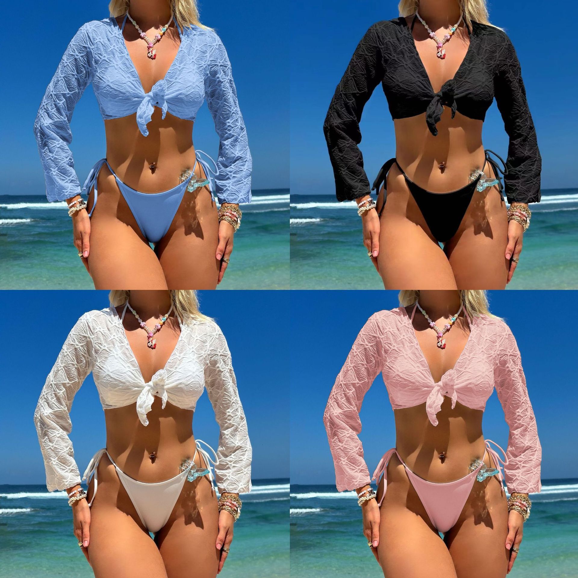 Free shipping 2026 New Style Special Mesh Three-Piece Swimsuit Sexy Bikini