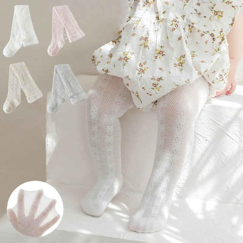 Baby Tights For Girls Knit Cotton Pantyhose Spring And Summer Thin Mesh AntiMosquito Stocking Outer Wear Leggings 260612