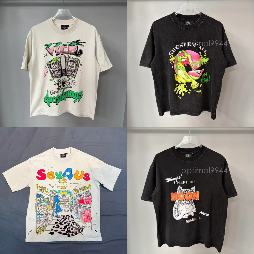 Men's Shirts TRIPLE SEVENS shirt Designer's new hot diamond short-sleeved full-print graffiti bank white Embroidery Diamond tee TRIPLE SEV