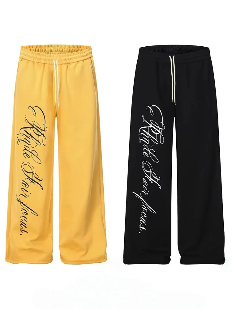 2026 Mens/s High Street Fashion Y2K Sweatpants Harajuku Hip-Hop Trousers Spring Summer Printed Streetwear Wide-leg Pants 260608