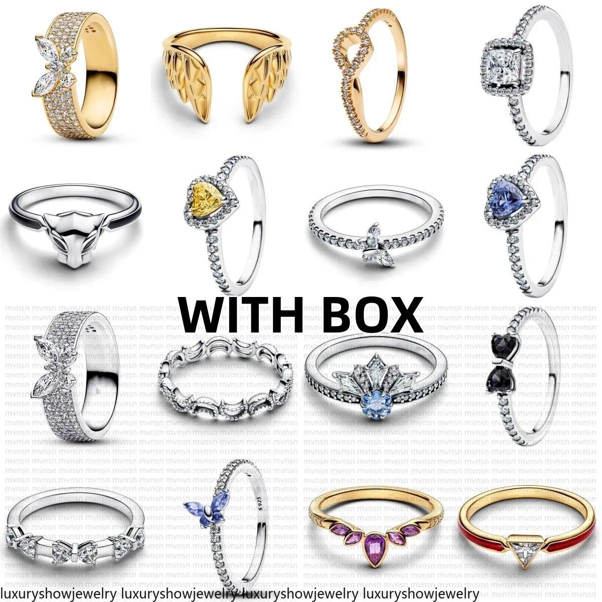 rings designer for women Frozen Queen Wings Open Ring Wedding rings with box 925 Silver Sparkling Pink Clear Bow Butterfly diamond Ring Luxury Jewel