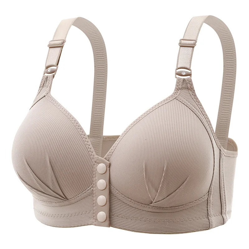 Large Size Front Buckle Sexy Push up WOMENS Bra Adjustable Thin Cup Breathable Comfortable Middle-aged Mom Ladies Underwear 260608