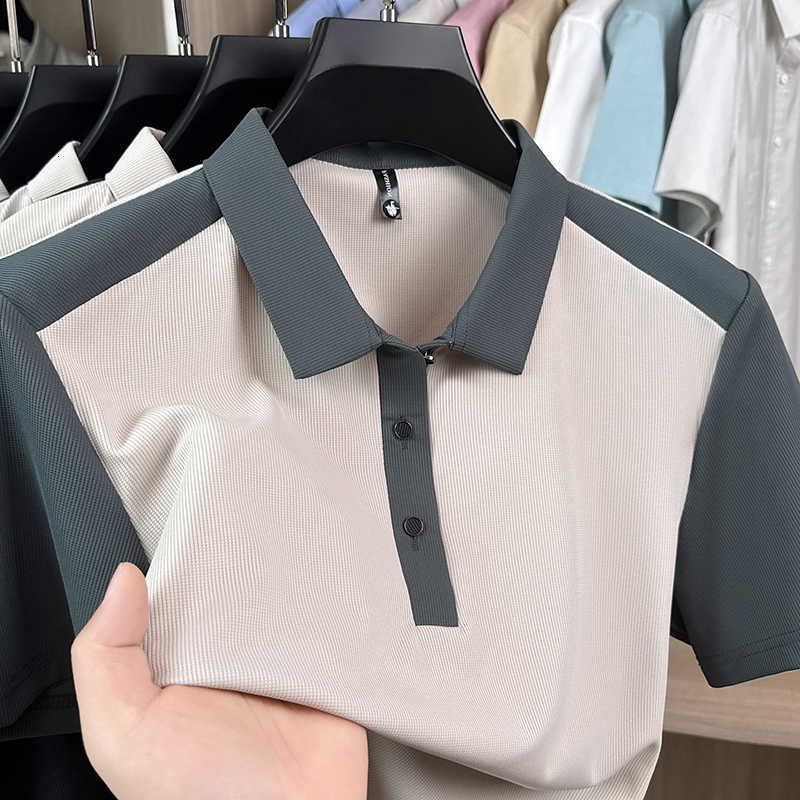 sleeve Fashion short color blocked mens shirt high-quality new youth sports leisure silky smooth breathable summer T-shirt M260612