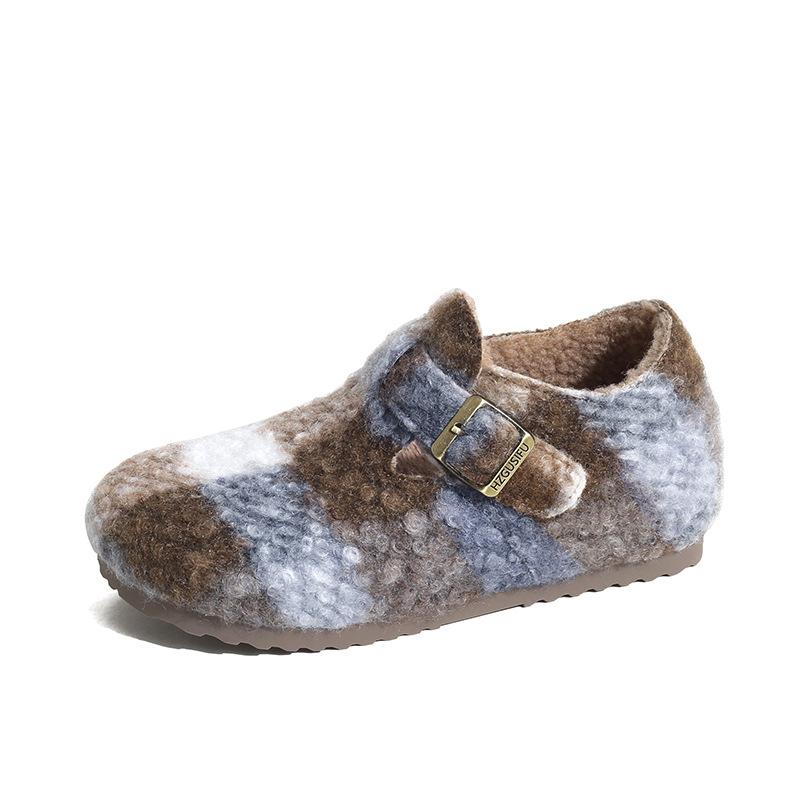 HZGUSIFU 5CM trendy fleece warm designer casual shoes for women new autumn and winter thick soled soft soled shoes