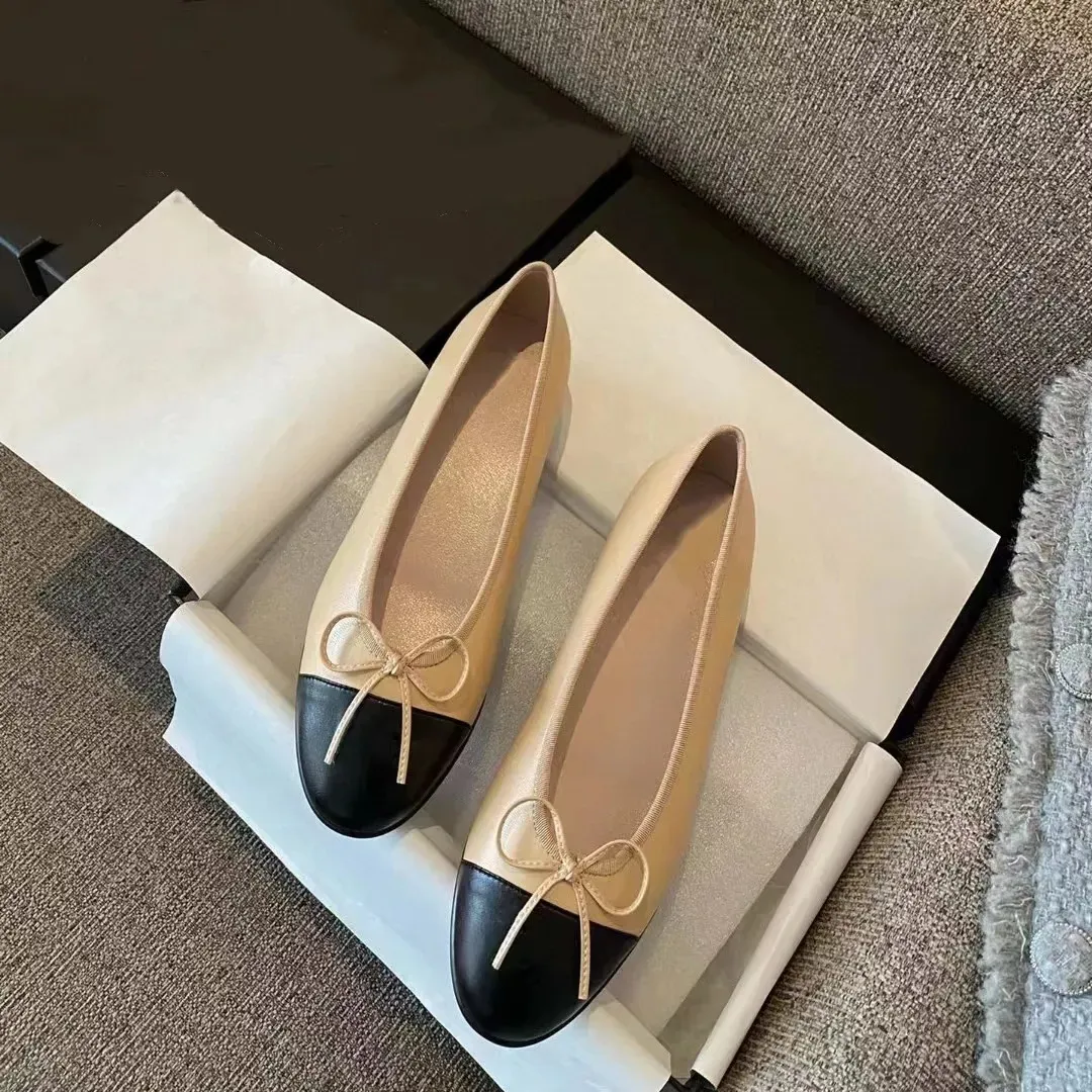 Luxury shoes Ballet Flat designer loafers women dress shoes designer shoe Women brands Quilted Genuine Leather Slip on Ballerina Round Toe Ladies Da