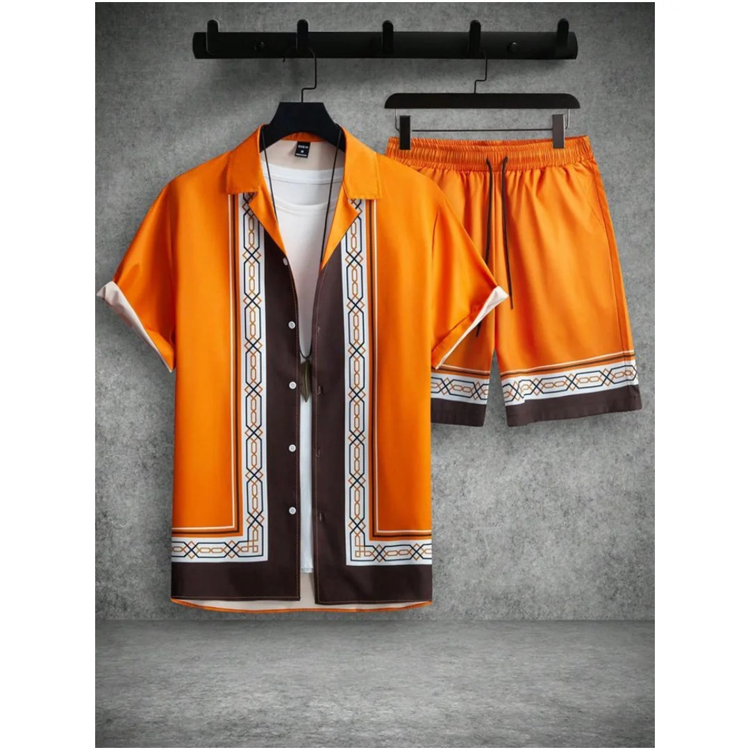 Everyday Fashion Mens Shortsleeved Shirt Summer And Beach Shorts Suit Street Casual Y2k 260612
