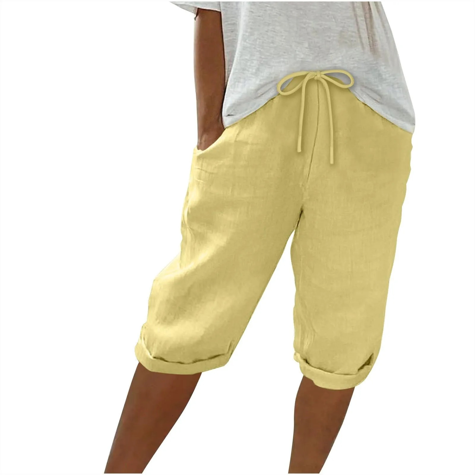 Casual Cotton Linen Pants For Female Streetwear Solid Color Wide Leg Versatile Palazzo Pants Baggy Cargo Pants With Pocket 260605