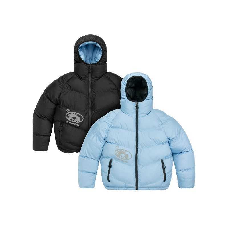 Y2K Protect Down Jacket Retro Reversible Hooded Couples Coat American High Strt Hip Hop Strtwear Unisex Casual Puffer Q260612