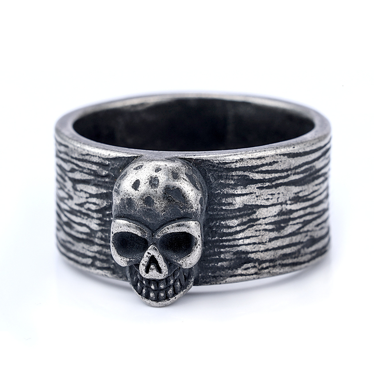 High quality European and American retro stainless steel vintage skull ring, punk style men's ring