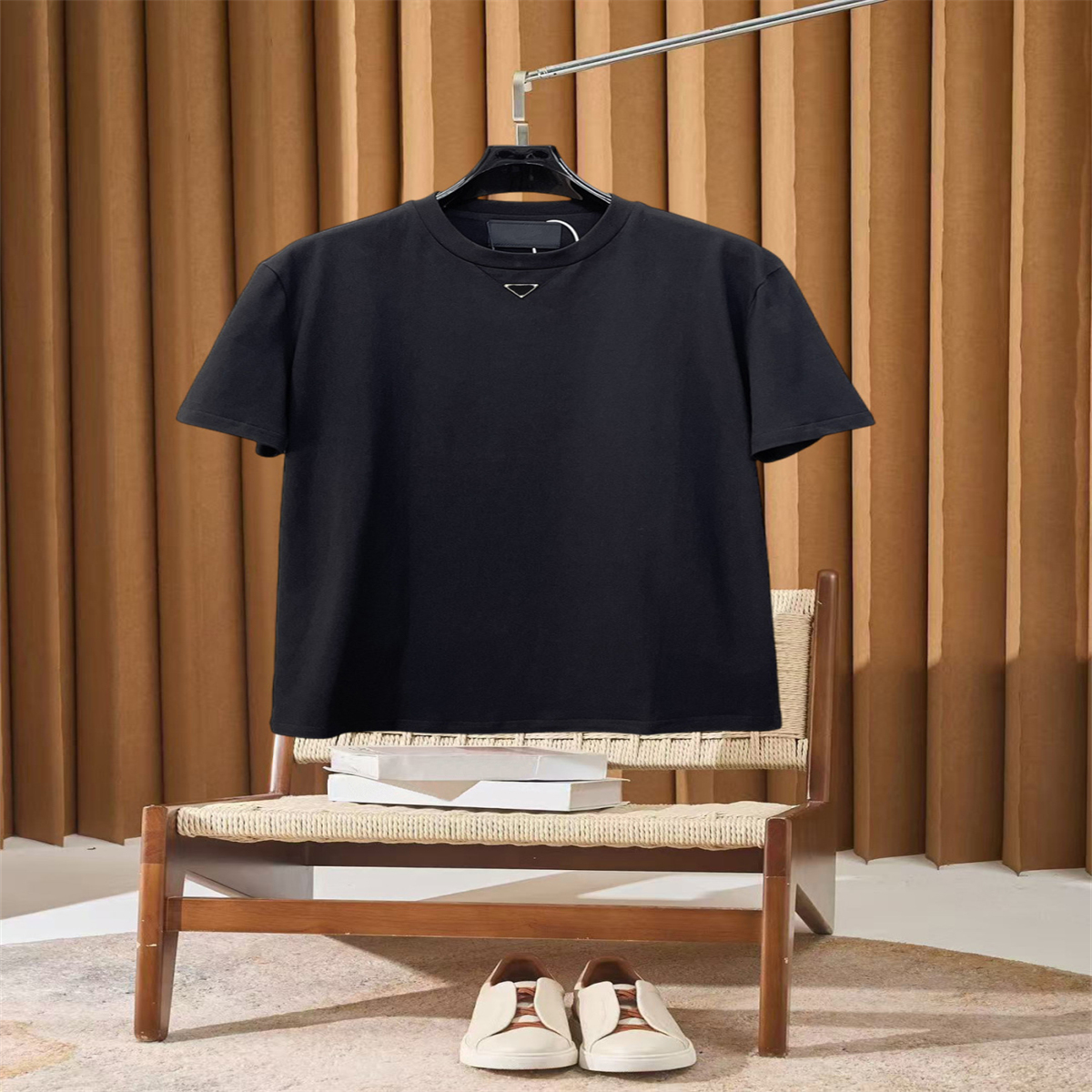 Spring new style hort-sleeved T shirt round neck cotton fabric women's and men's high-quality T-shirt Color black white Size s-2xl 6611a14