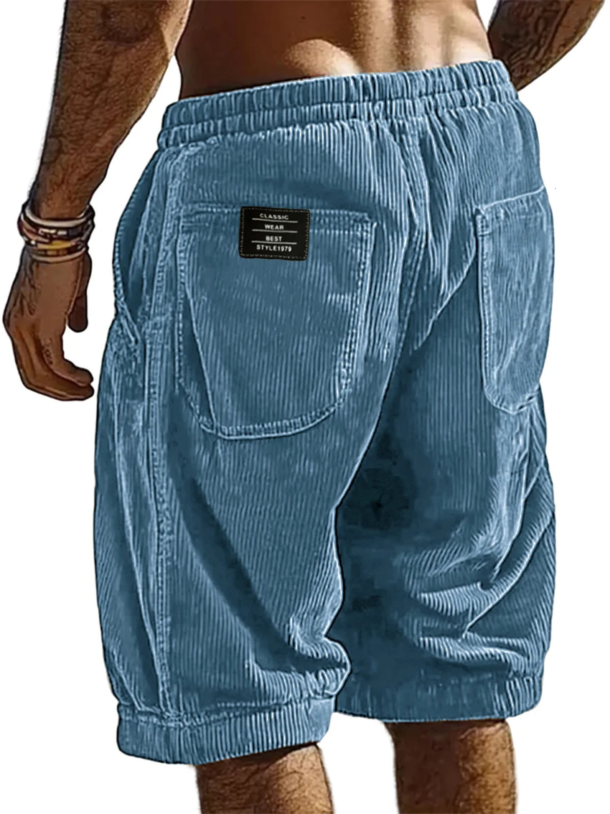2026 Mens Retro Corduroy Casual Shorts Men Fashion Solid Sweatpants Harajuku Short Pants Clothing Roupas 260612