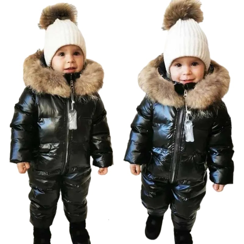 2026 New Down Coat Winter Jumpsuit Suitable For Girls Children Thick Ski Suits Boys Ducks Toddlers Baby Snow Outerwear Warm Jackets H241010 Designer