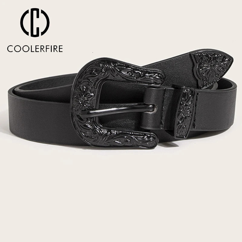 Women Belt Belt Fashion Punk Cowboy Womens Trousers Belt for Jeans Belts for Lady Black Belts Waist Belts Strap ZX023 260611
