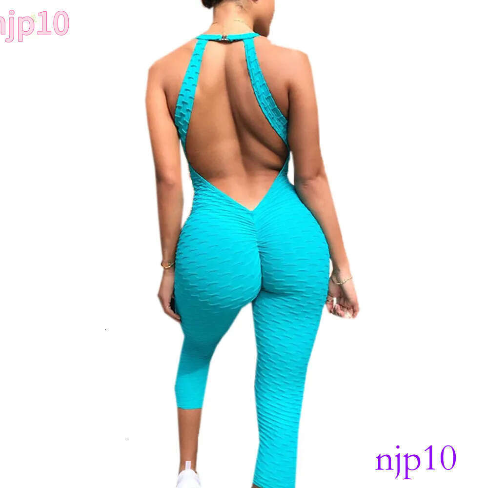 Casual Dress Liooil Backless Rompers Womens Jumpsuit Sexy Club Outfits For Woman Fashion Bodycon V Neck Green Jumpsuits Long Pants Overalls