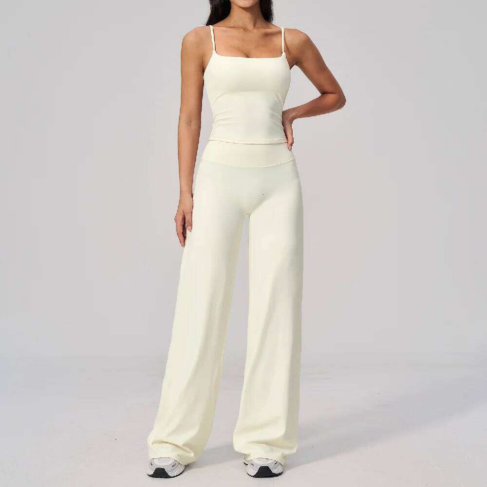Yoga 2PCS Women Tracksuits Workout Clothes Quick-Drying Suits Gym Shockproof Vest High Waist Flared pants Set Fitness Suit 26L0612