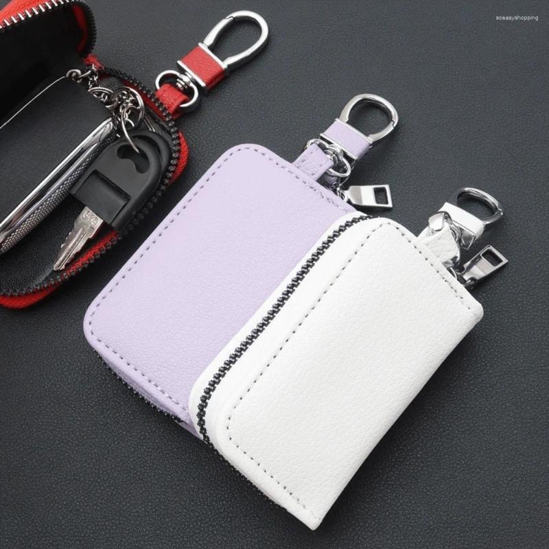 Key Wallets Multifunctional PU Leather Holder Bag Waist Hanging Zipper Closure Case Compact Design Wallet Keychain Unisex