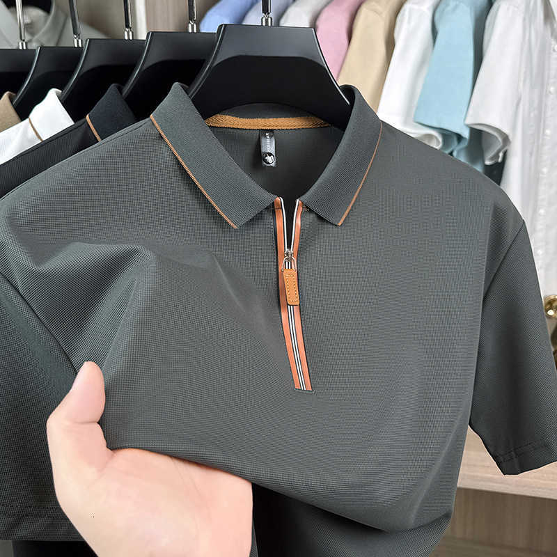 short zipper sleeve half mens shirt breathable summer lightweight comfort T-shirt casual fashion top M260612