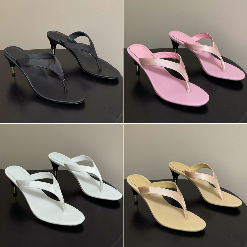 Designer Summer Womens Flip Flops Sandals Classic Lightweight Clip on Slim Heel Slippers Silk Upper Fashionable and Versatile for Commuting Life