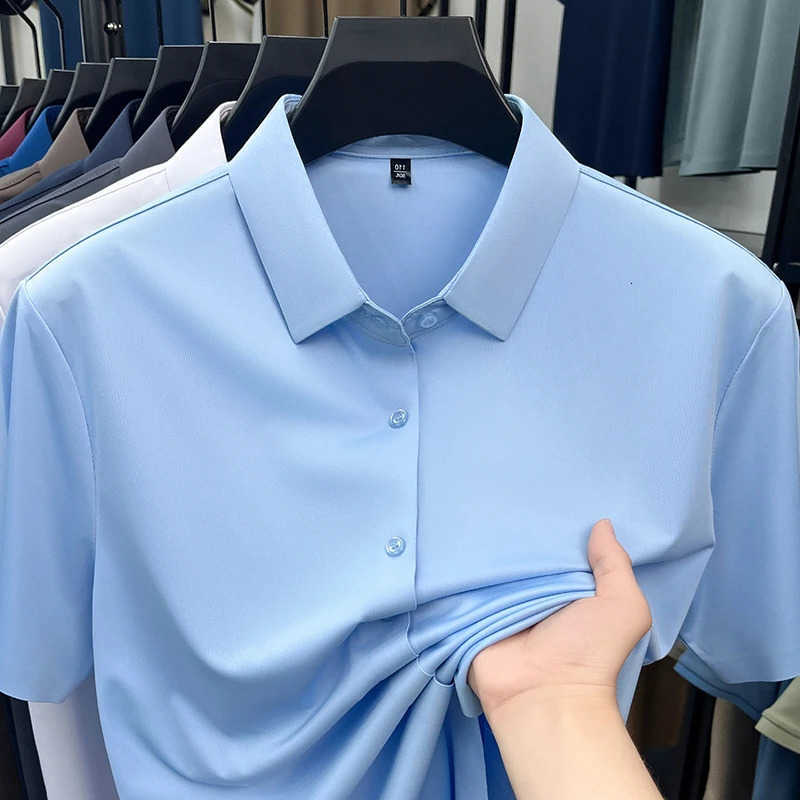 Shirt Casual Mens Short Business Sleeve Ice Silk Fabric Premium Quality WrinkleResistant for Daily Life M260612