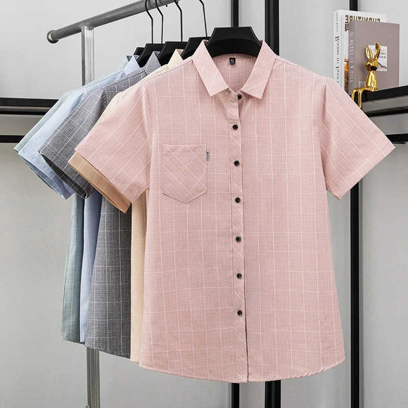 Pattern Mens Plaid Short Sleeve Shirts Summer Shirts Breathable Lightweight Casual Tops with Chest Pocket M260612