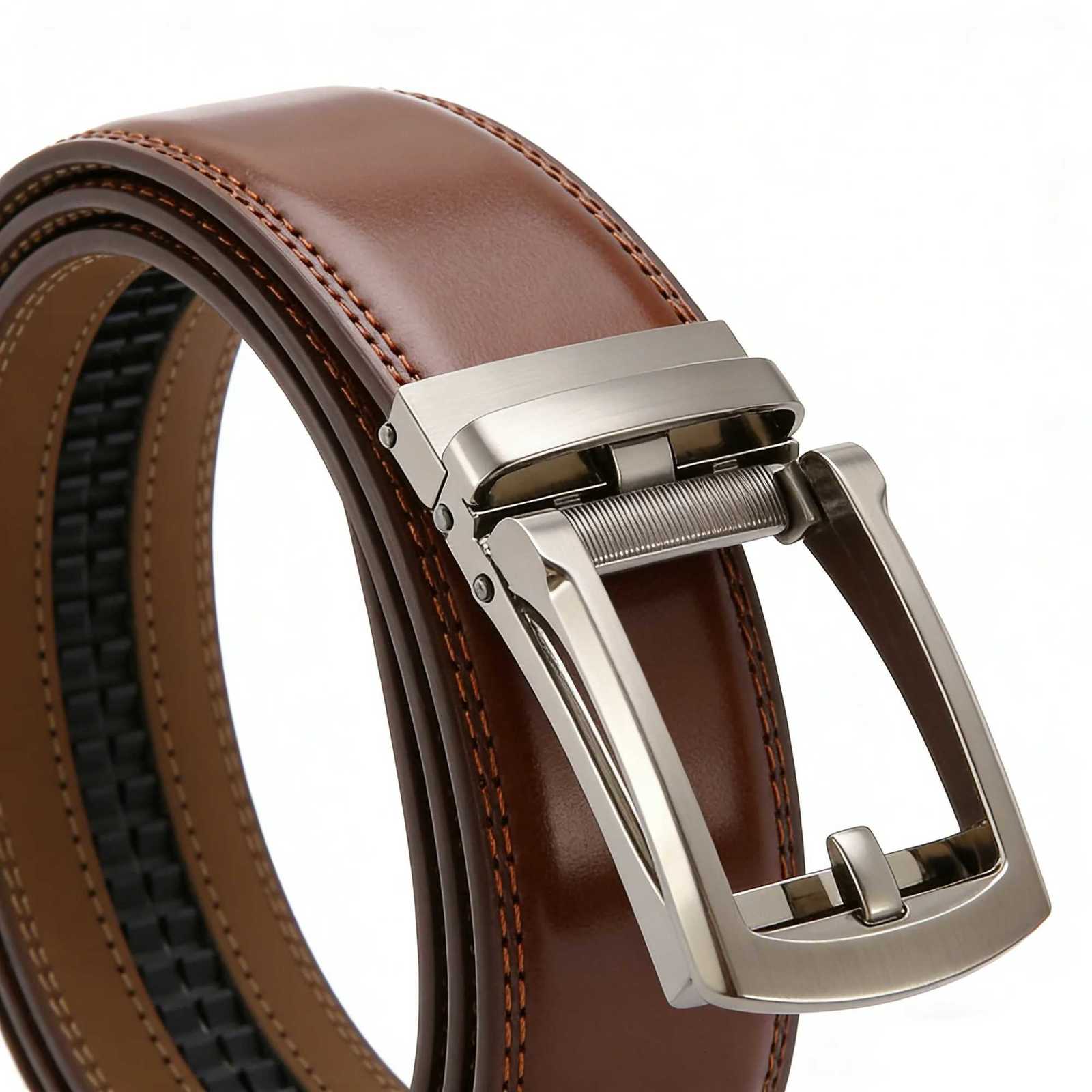 Luxury Male Automatic Waistband Herren-Gürtel aus echtem Leder aus Metall mit automatischer Schnalle Designer Hochwertige Rindsleder-TaillengurteT26