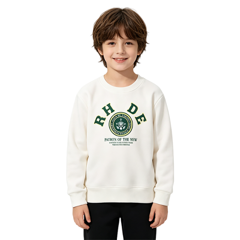 Luxury Kids Clothing Kids Crew Neck Sweatshirt Long Sleeve Pullover With Retro Print Casual Warm Top For Boys Girls Multiple Colors Available