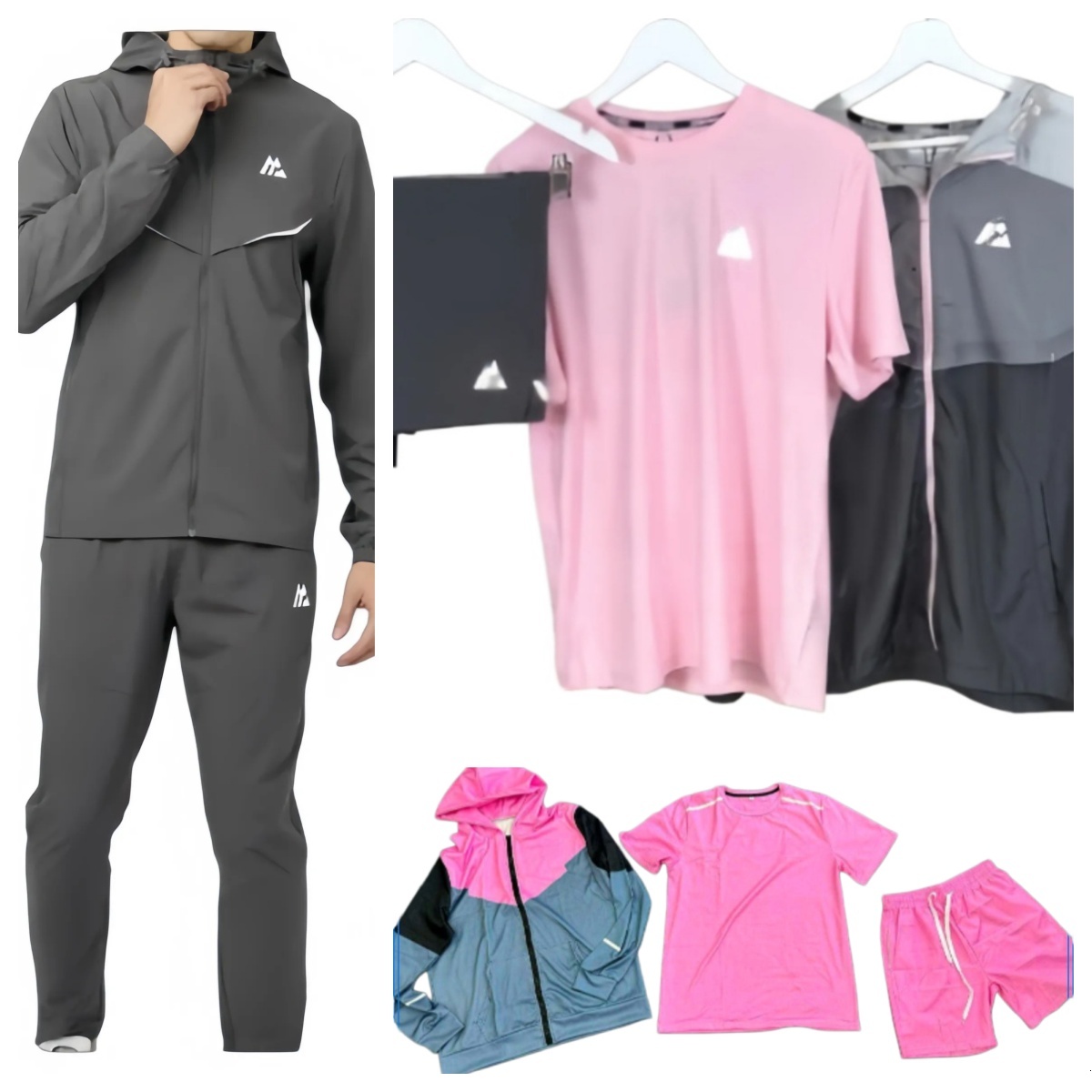 monterex tracksuit tech 3 piece set Mens Trouser Set sports fiess jogging suits running shirts quick dry sportswear gym shirt sweatpants Set nocta t