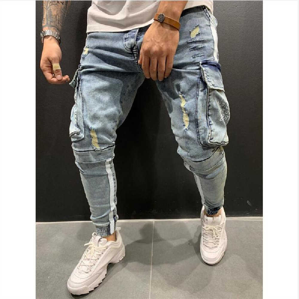 Jeans Mens Denim Pocket Pants Summer Autumn Thin Slim Regular Fit Straight Elasticity Stretchy Blue Black Trousers S260612