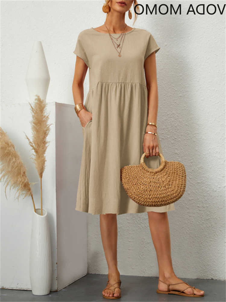 Dresses Casual boho midi dresses robe femme Elegant bodycon cotton Womens dress women summer short slve S260612
