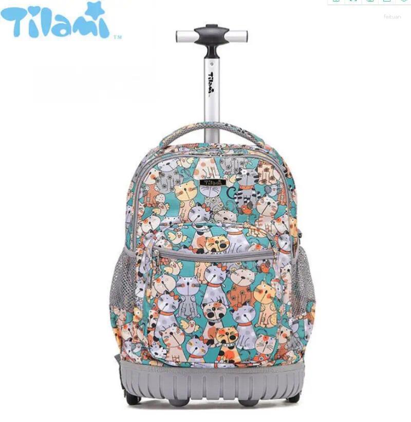 School Bags Rolling Backpack 16 Inch Trolley Travel For Boys Children Wheeled Girls