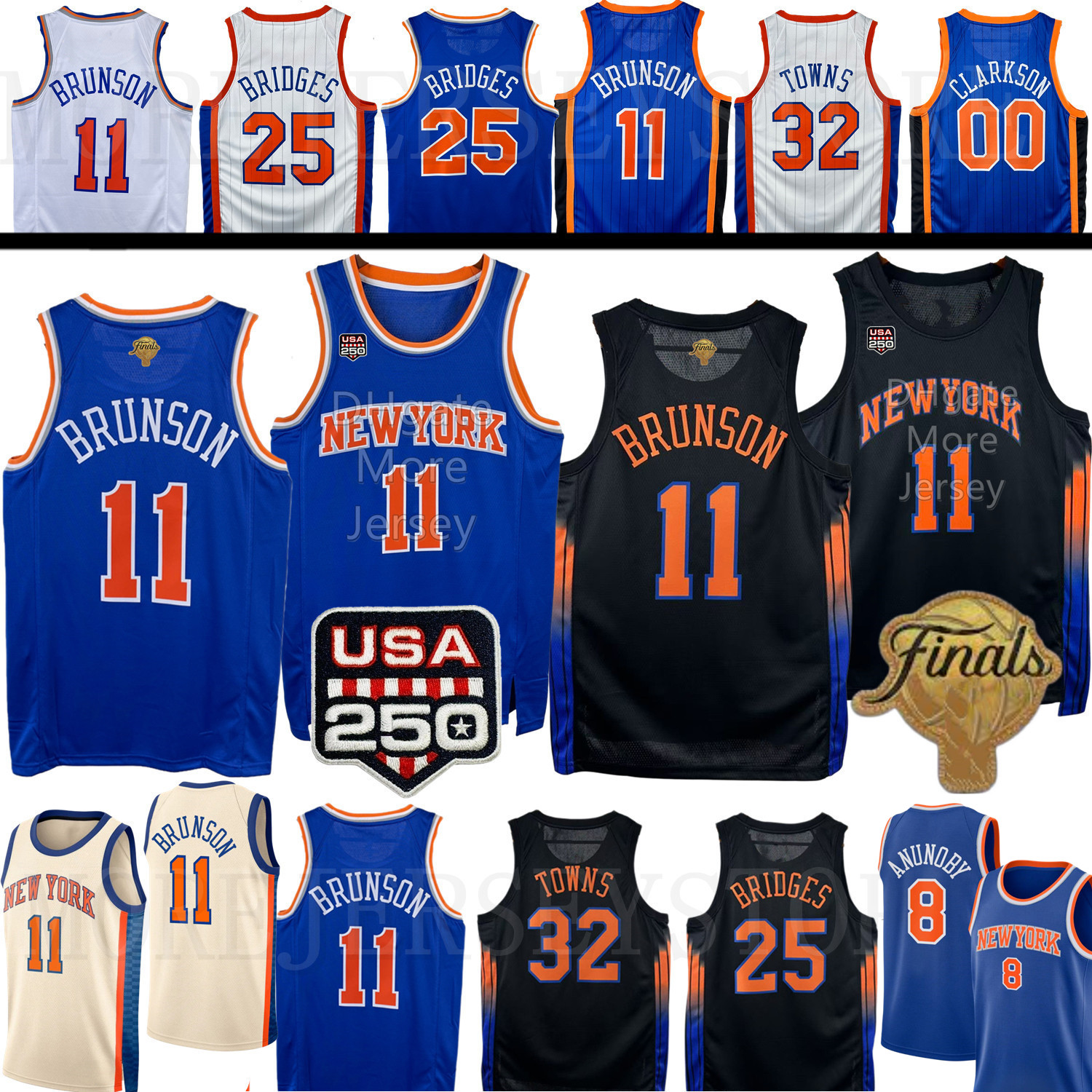 Knick Jersey Basketball Finals Jalen Brunson Karl-Anthony TownsS OG Anunoby 2026 City Patrick Ewing Mikal Bridges Clarkson New Men Youth Red Adult