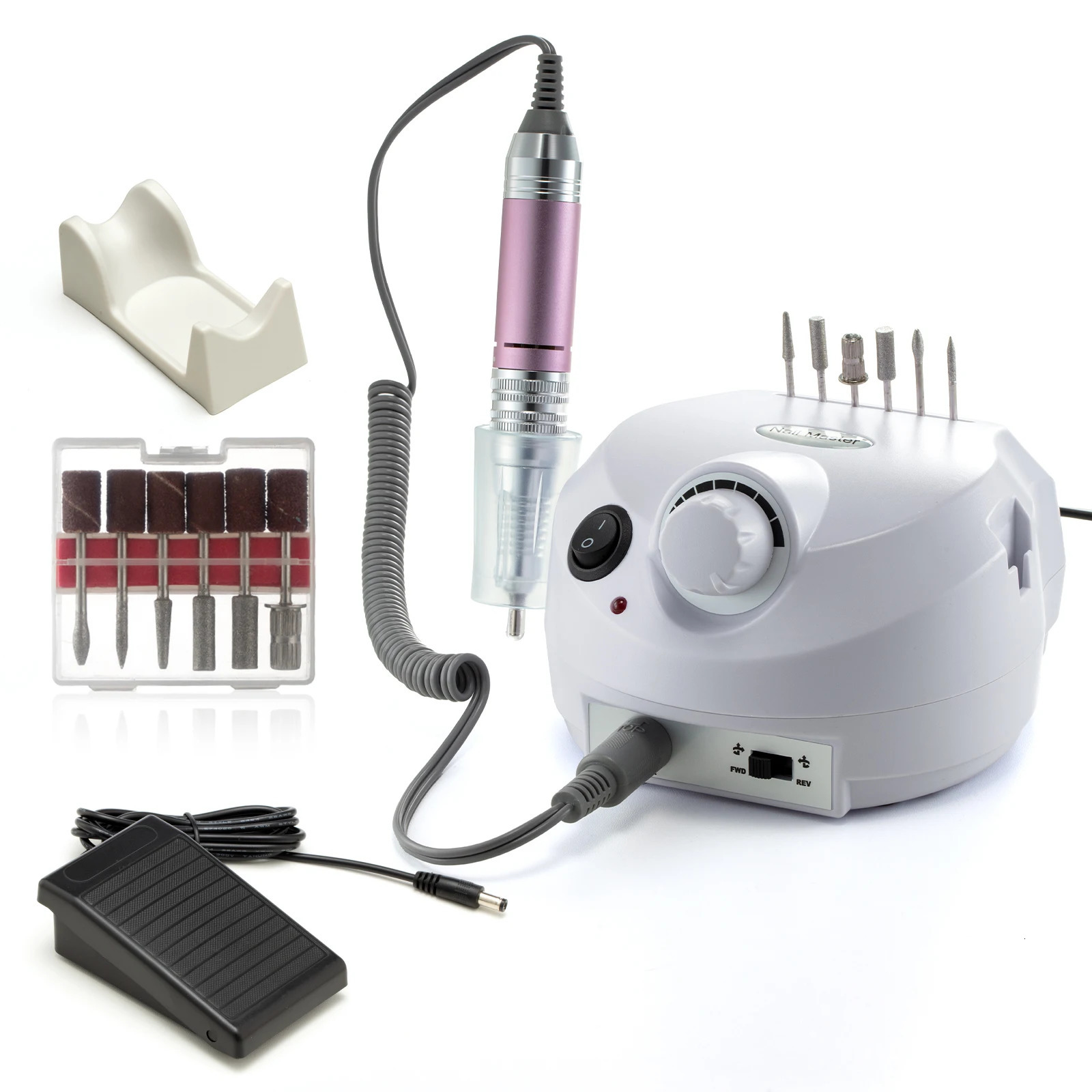 Professional Electric Nail Drill Kit for Acrylic Gel Nails - 35000RPM Set for Shaping Polishing Buffing - Home Salon Use 260612