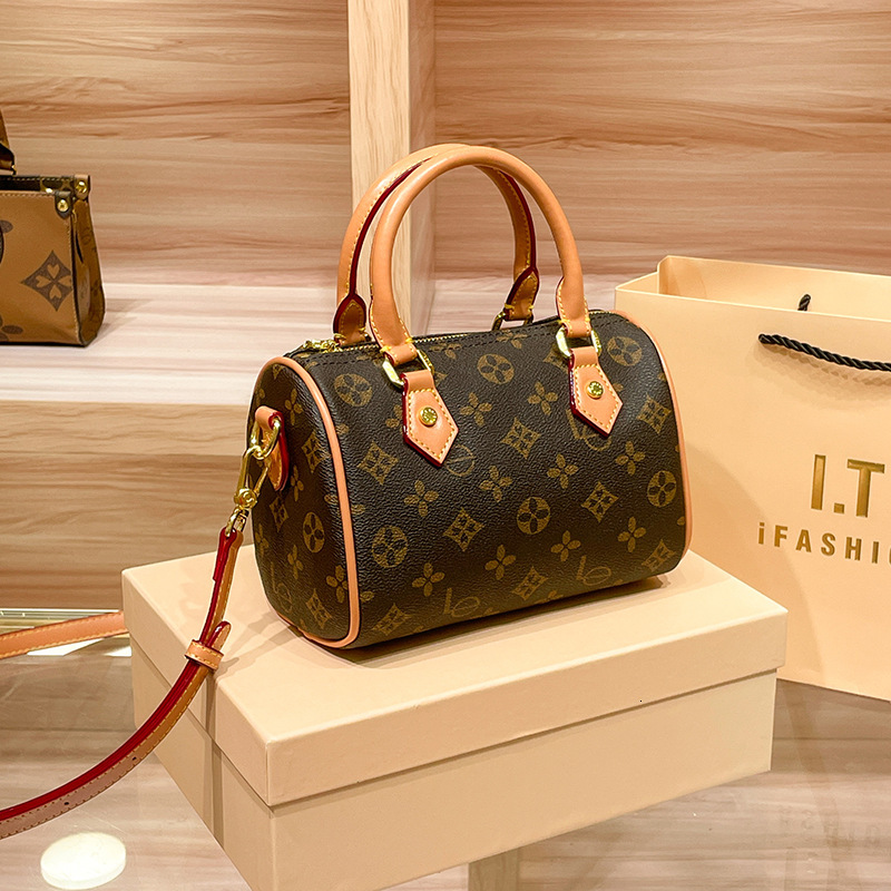 Pillow for Women 2025 New Vintage Floral High-End Boston Women's Handbag Crossbody Small Designer Bag