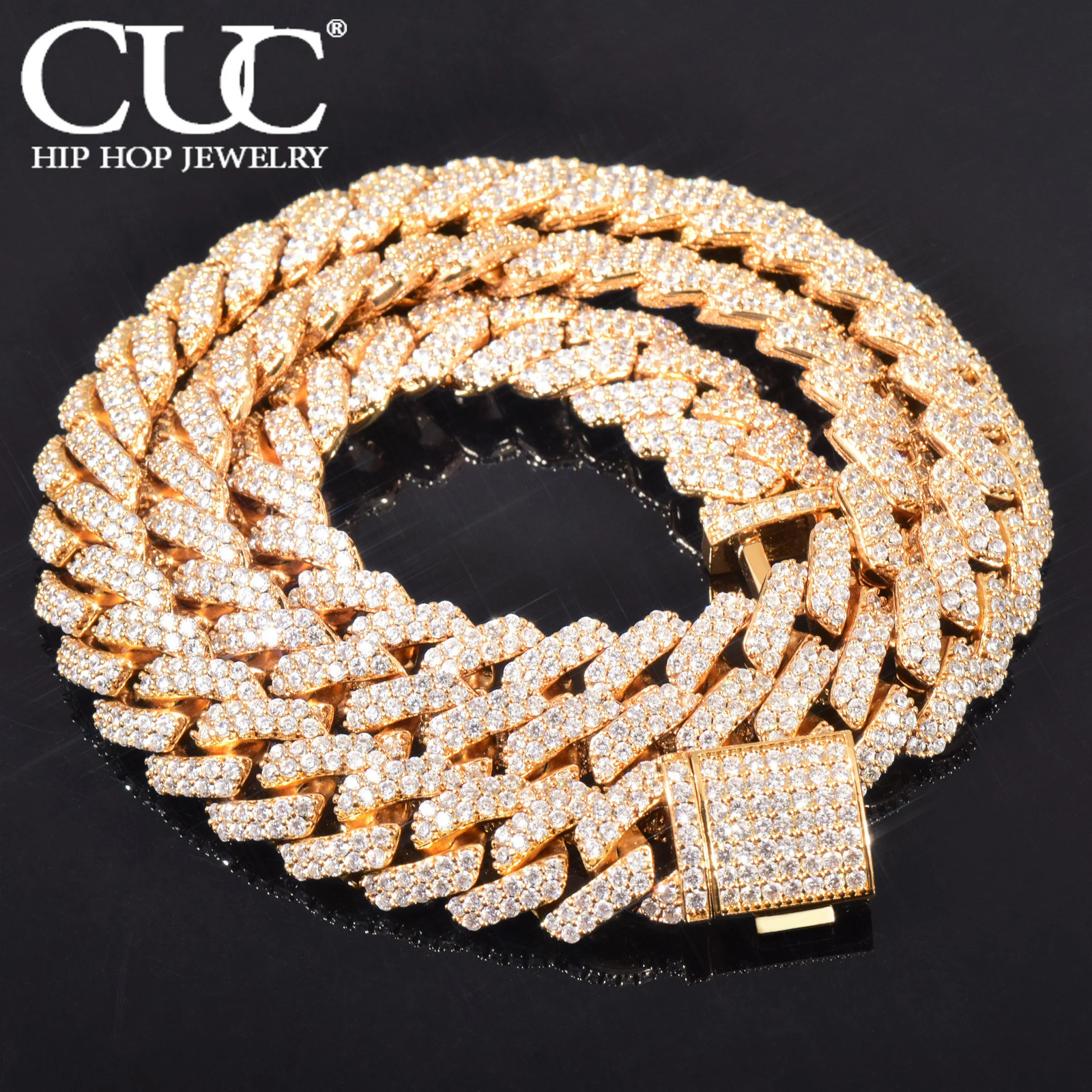 Iced Out Miami Cuban Chain Necklace For Men Women 8mm 10mm 12mm Zircon Link Gold Silver Color Fahion Hip Hop Jewelry 260612
