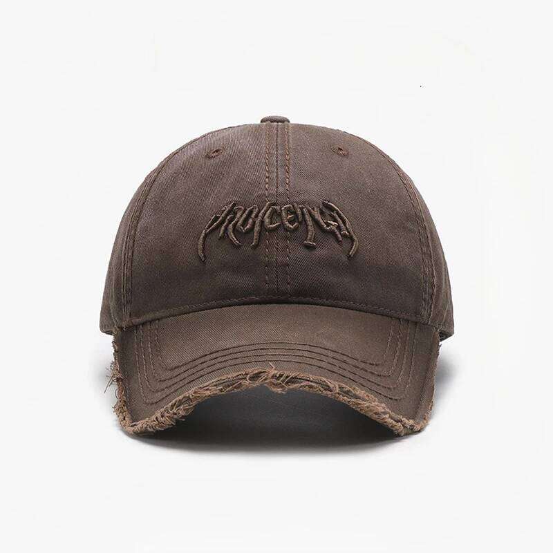 Letter Three-dimensional Embroidery Soft Top Rough Edge Men's BaseballCap European and American Fashion Versatile Cap Adjustable 26L0613
